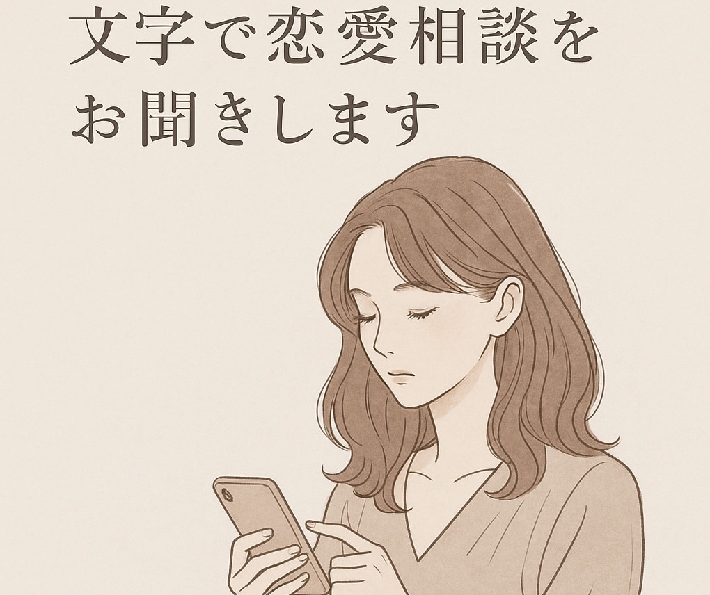 電話が苦手な方のために文字で恋愛相談をお聞きします 知らない人と電話なんて無理！でも話を聞いて欲しい方に。 イメージ1