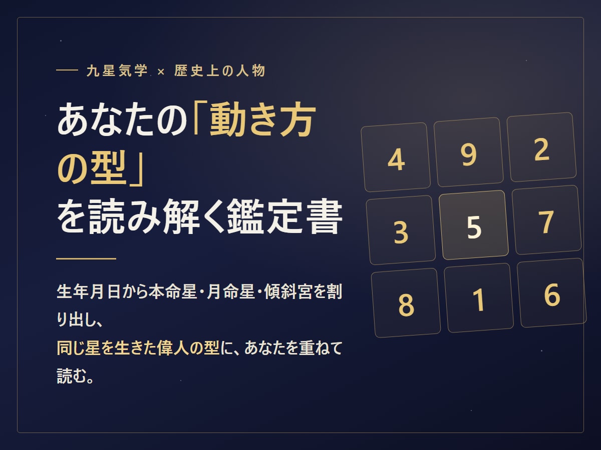 九星気学で2026年の運気と動き方の型を読みます 同じ星を生きた偉人に重ねて読むPDF鑑定書 イメージ2