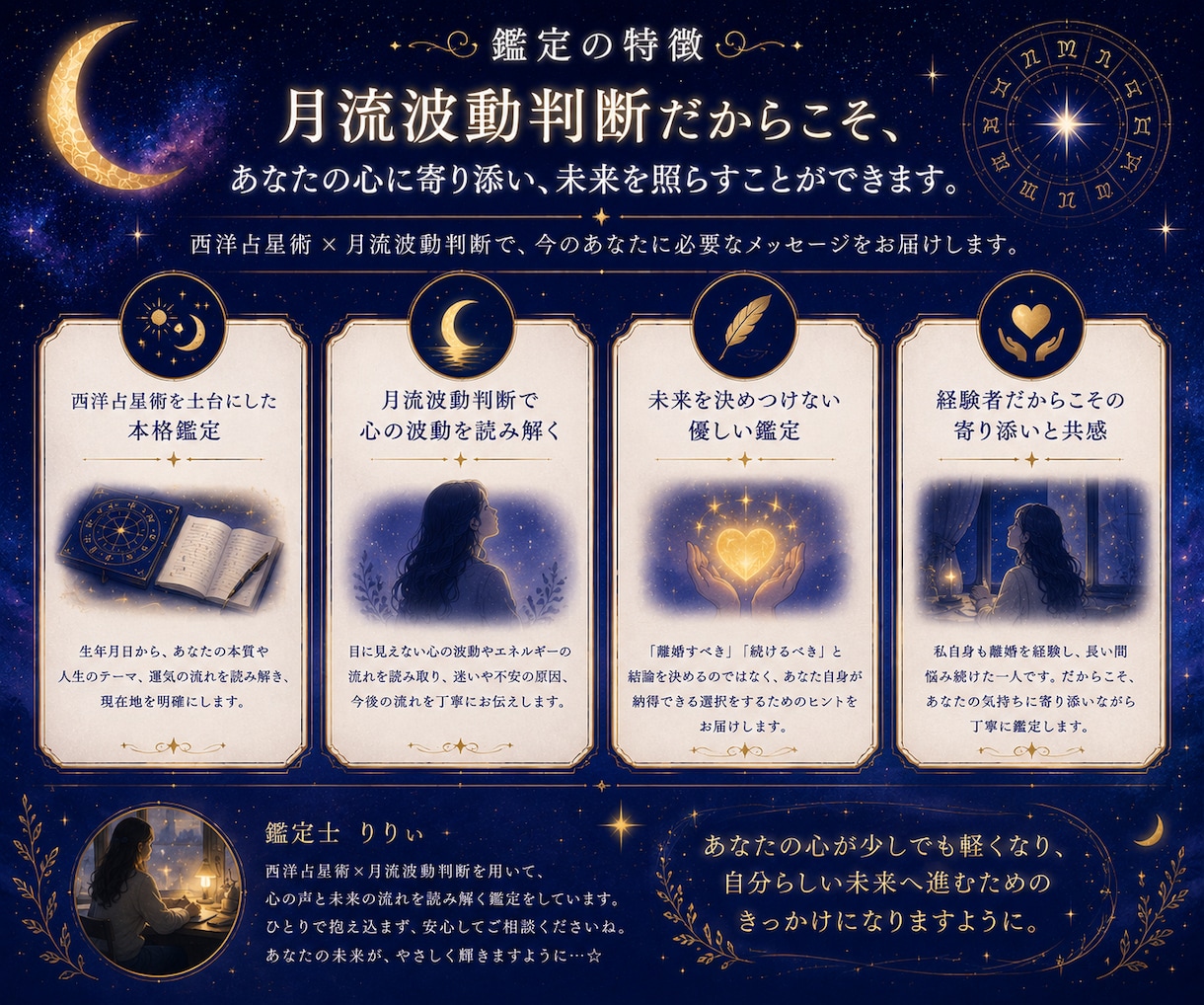 離婚するべき？続けるべき？今後の流れを視ます 西洋占星術×月流波動判断で人生の流れを丁寧に鑑定 イメージ5