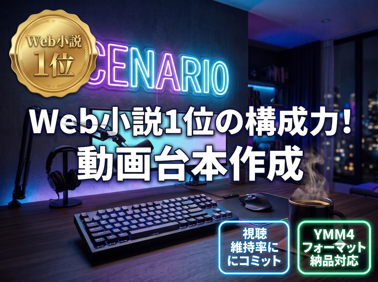 小説1位の実績！離脱させない動画台本を作ります 視聴者を引き込むテンポの良いシナリオを作ります イメージ1