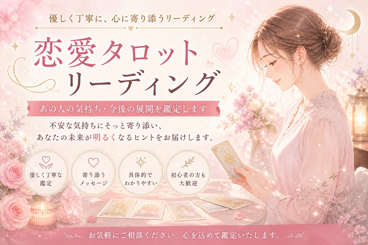 恋愛タロット＊相手の本音を鑑定します あの人の気持ちを優しく読み解きます イメージ1
