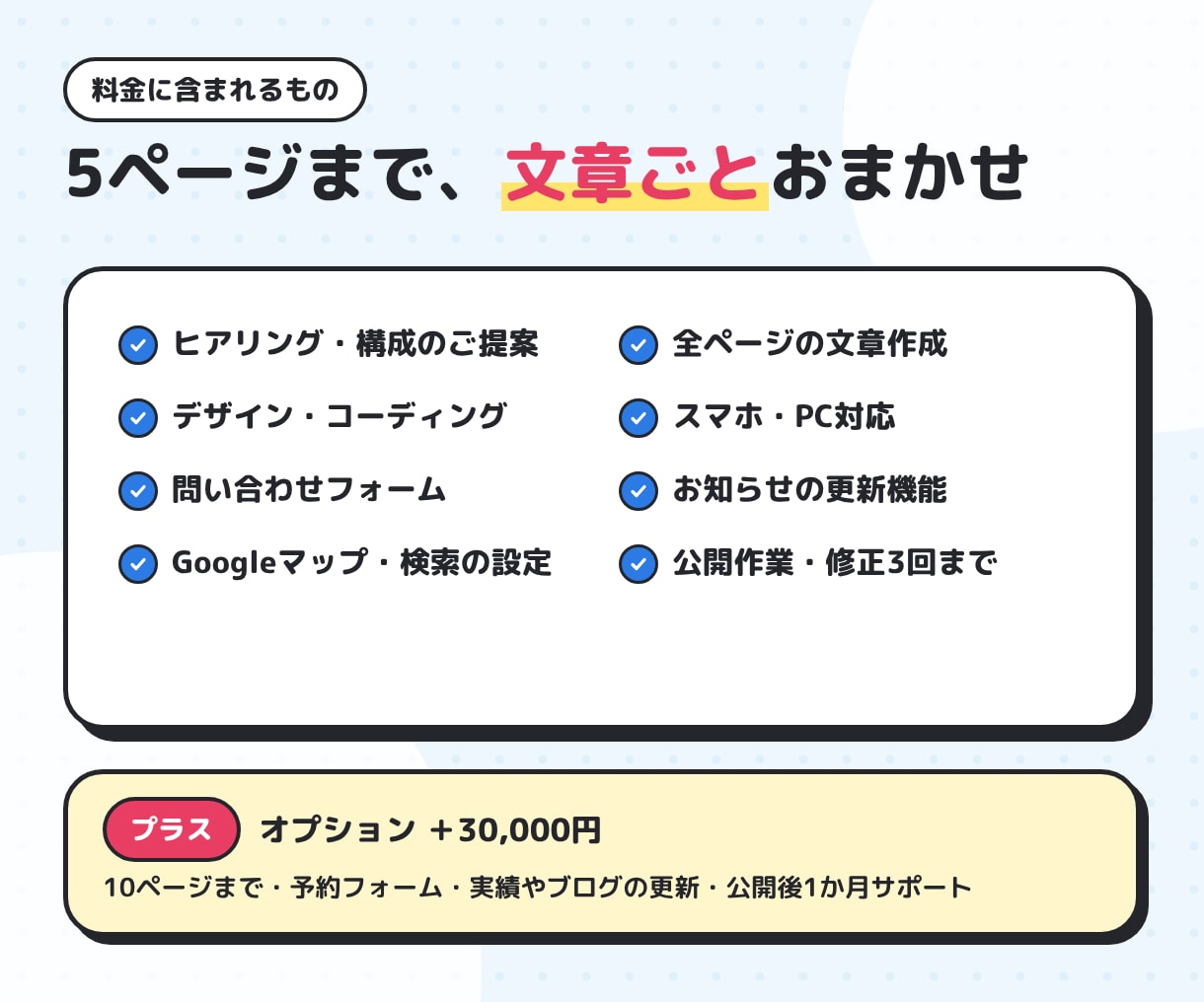 問い合わせが届くホームページを作ります 5ページまで・文章おまかせ・スマホ対応。最短1週間で公開 イメージ2