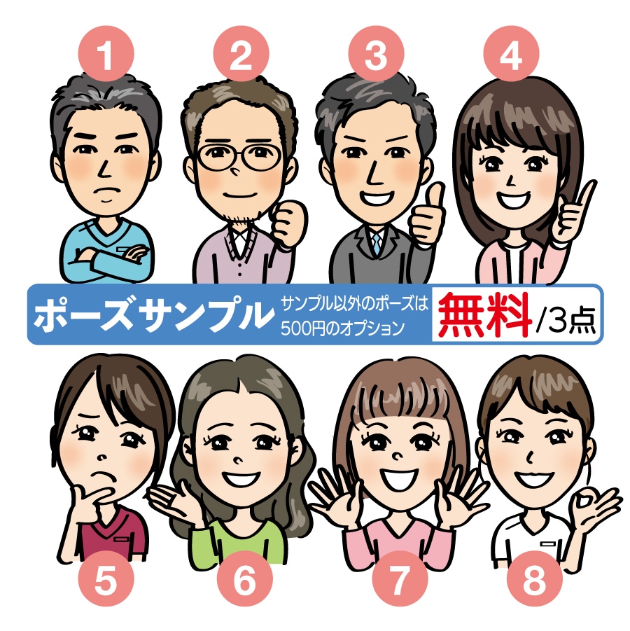 低価格★ちょい寄せイラスト3点セット描きます オリジナルアイコンでSNSの印象UP!! イメージ4