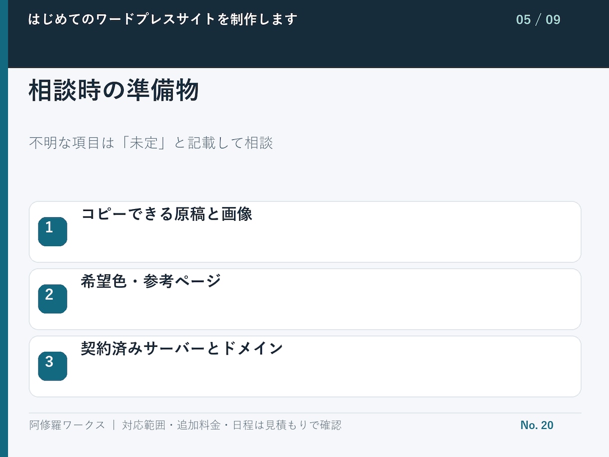 はじめてのワードプレスサイトを制作します 3ページで開業時の案内サイトを用意 イメージ6