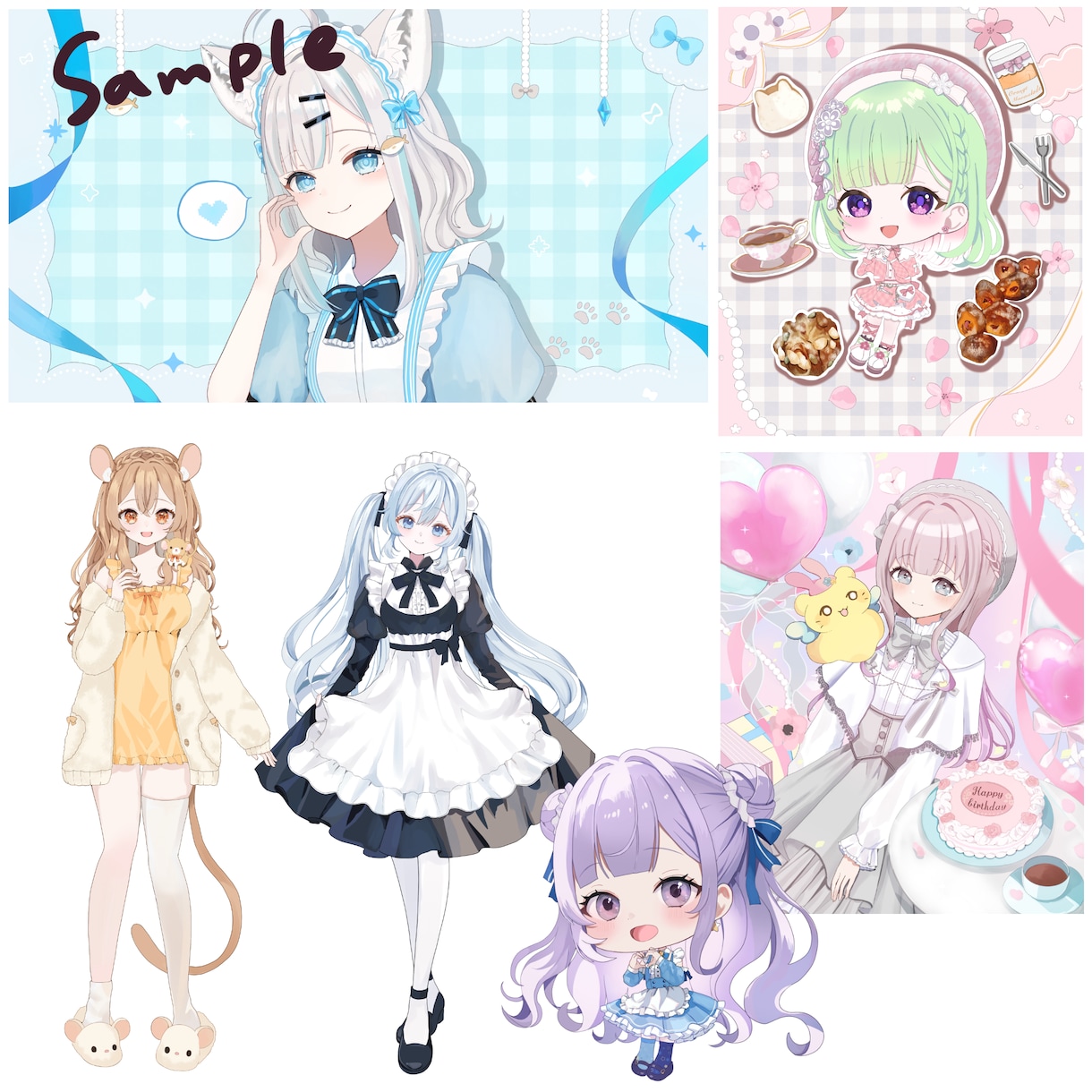 商用無料！全力で可愛い女の子を描きます ラフまで修正無制限！アイコンやミニキャラに是非！ イメージ9