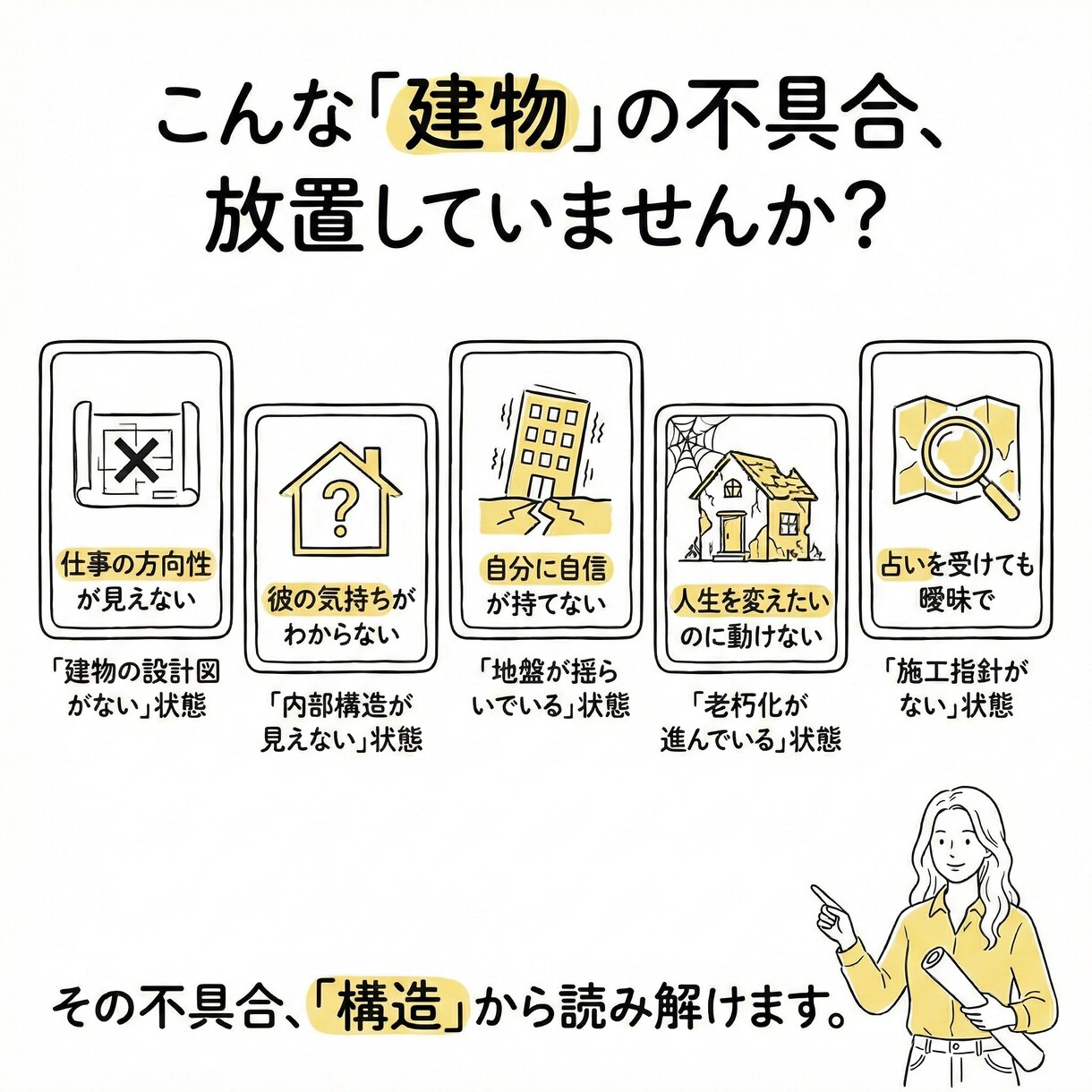 タロット建築士があなたの人生を構造診断します 曖昧さゼロ。具体的な「施工指針」を*即日*お届けします。 イメージ2