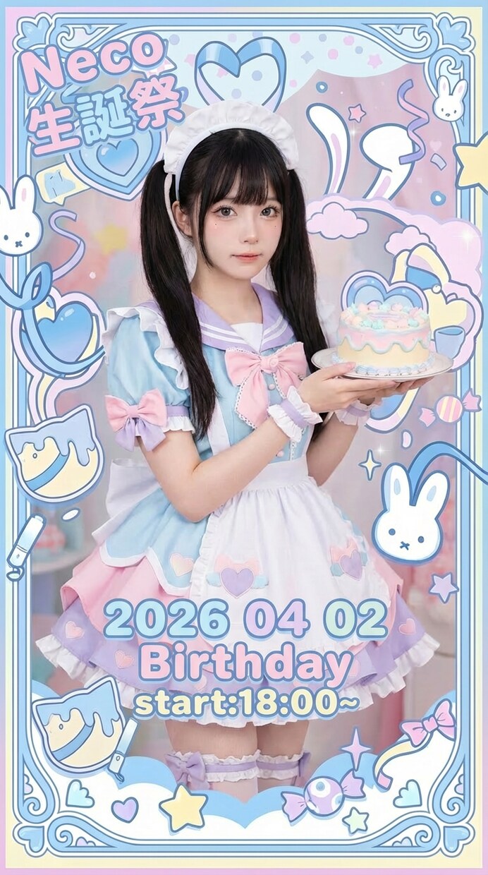 コンカフェ、メイドカフェ等のかわいいデザインします ロゴ／名刺／フライヤー／SNS世界観を統一したデザイン イメージ5