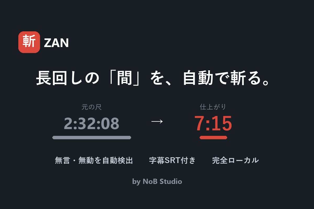 長尺動画「無言・無動」を斬ってテンポ良く仕上げます 長回しの必要ない部分をアプリで自動カット。字幕付スピード納品 イメージ1