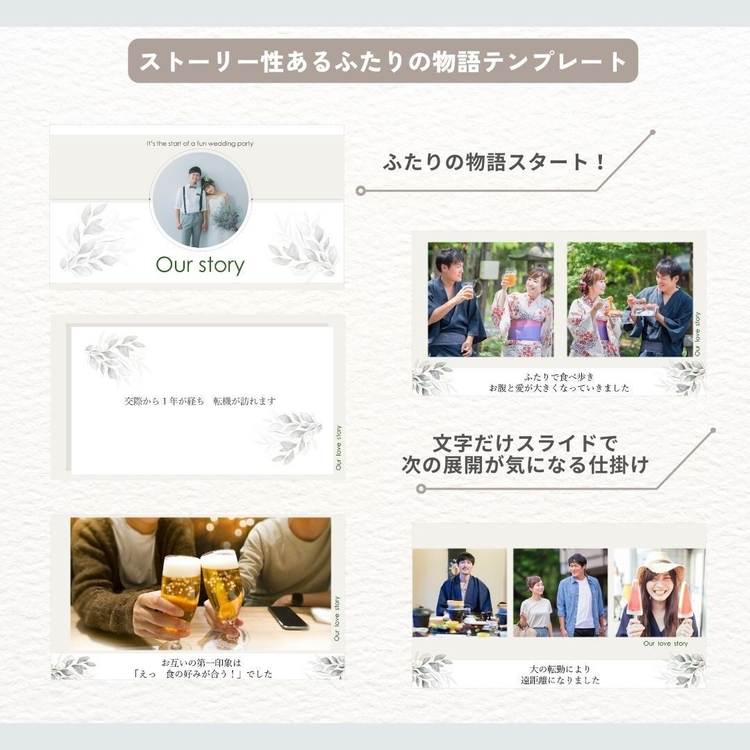 結婚プロフィールムービー・テンプレート自作できます 【ボタニカル風】PCのみ！またはiPhoneのみ！で作れる イメージ4