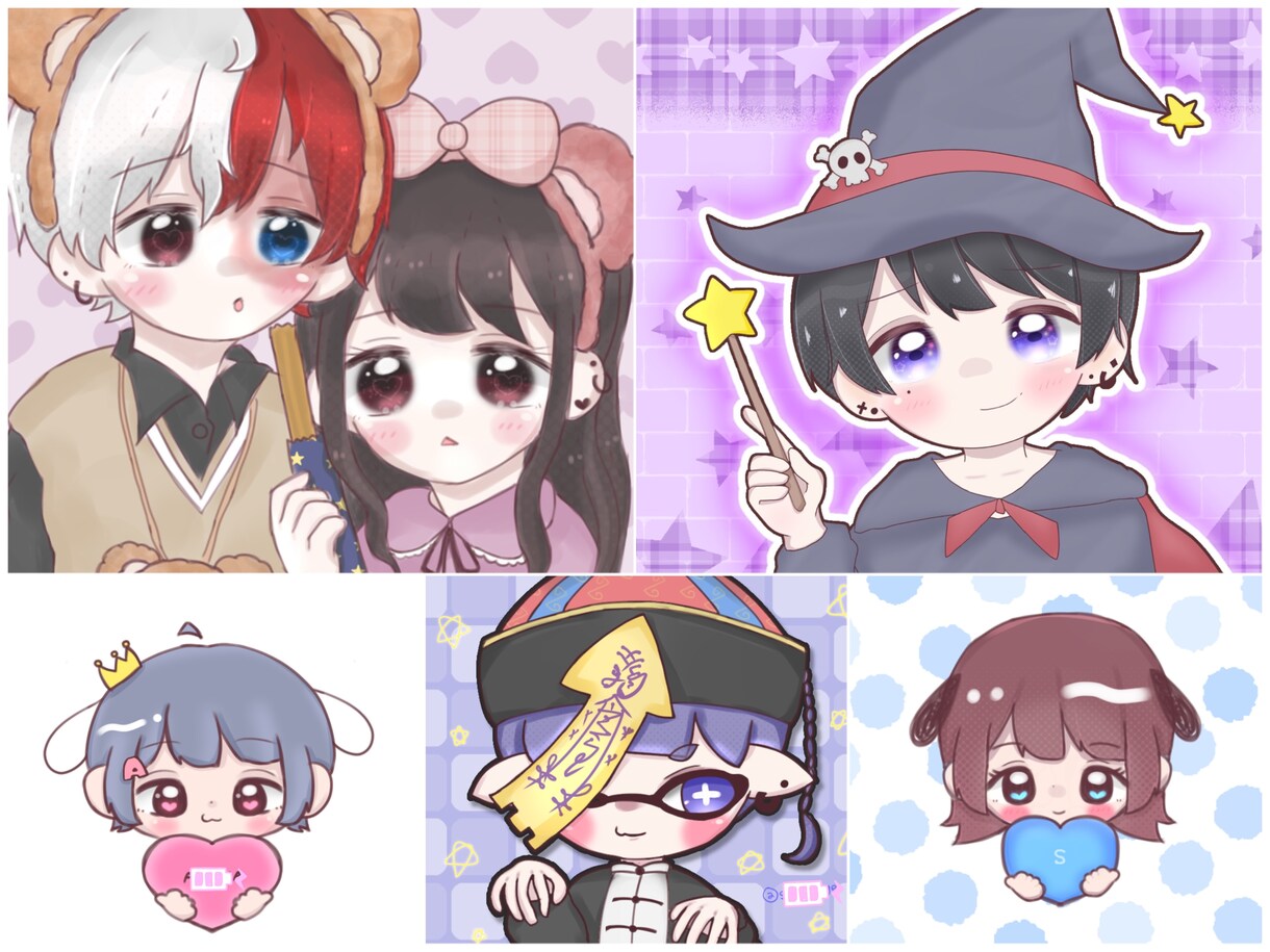 Twitter・SNSのアイコン、パネル絵かきます ♡可愛いデフォ系のイラスト専門♡ イメージ2