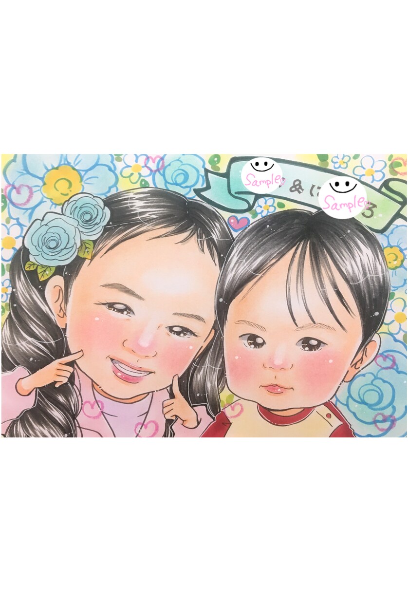 手描きで【心ときめく】可愛い似顔絵お描きします わ、可愛い！思わず笑顔に♡可愛い似顔絵をお描きします！ イメージ1