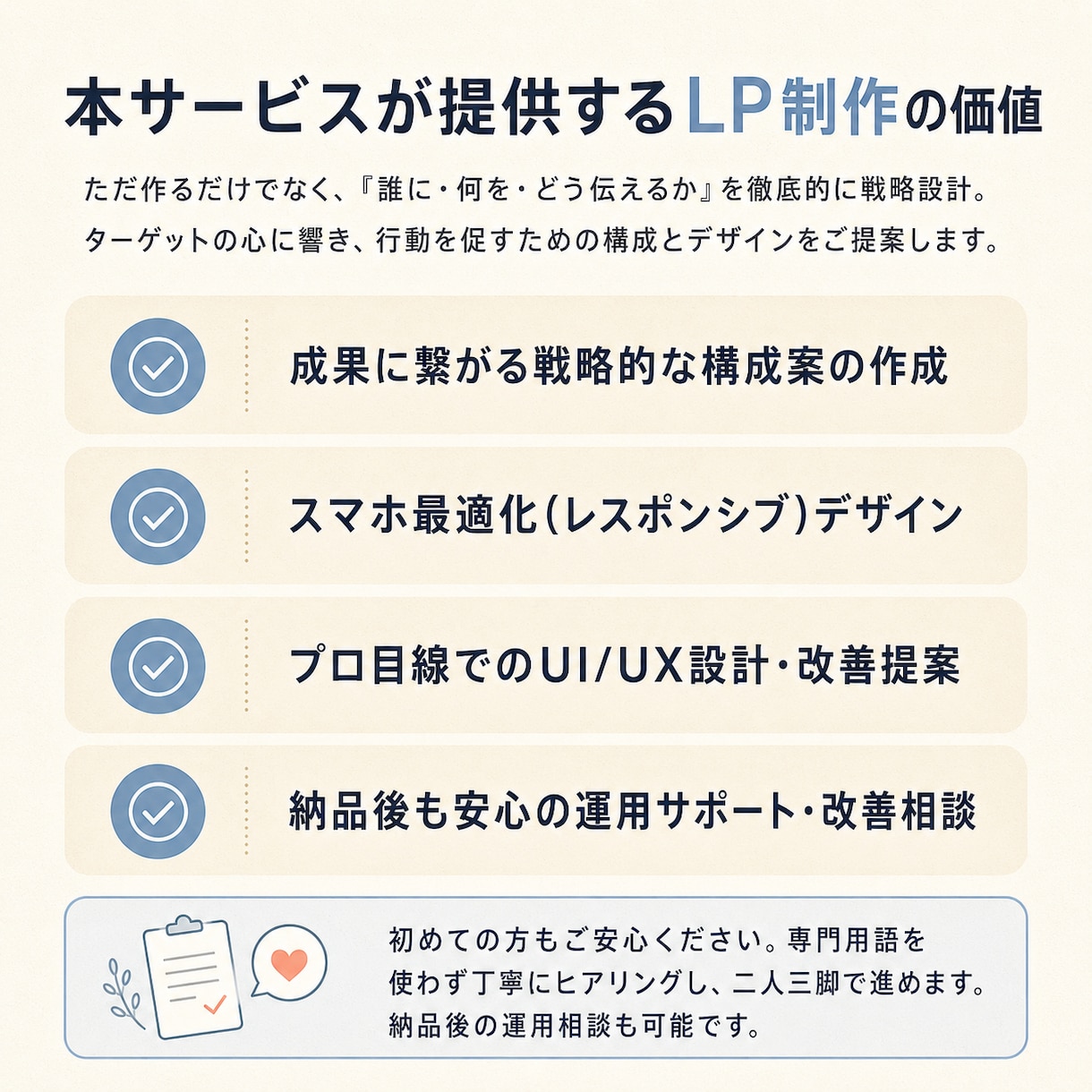 高品質なLPをWordPressで制作致します 集客に強い/高品質/リーズナブル/初心者でも安心 イメージ2