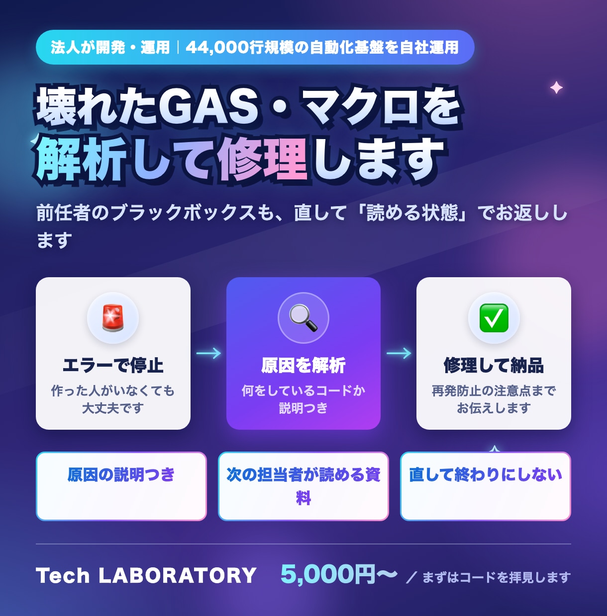 壊れたGAS・Excelマクロを修理します 前任者のブラックボックスを解析・再生 イメージ1