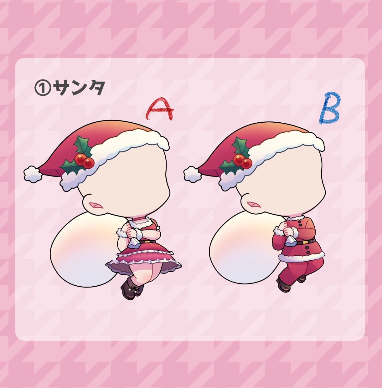 かわいいクリスマスのSDイラストを描きます 量産型カスタマイズ可能なミニキャラ絵。グッズやアイコンに。 イメージ2
