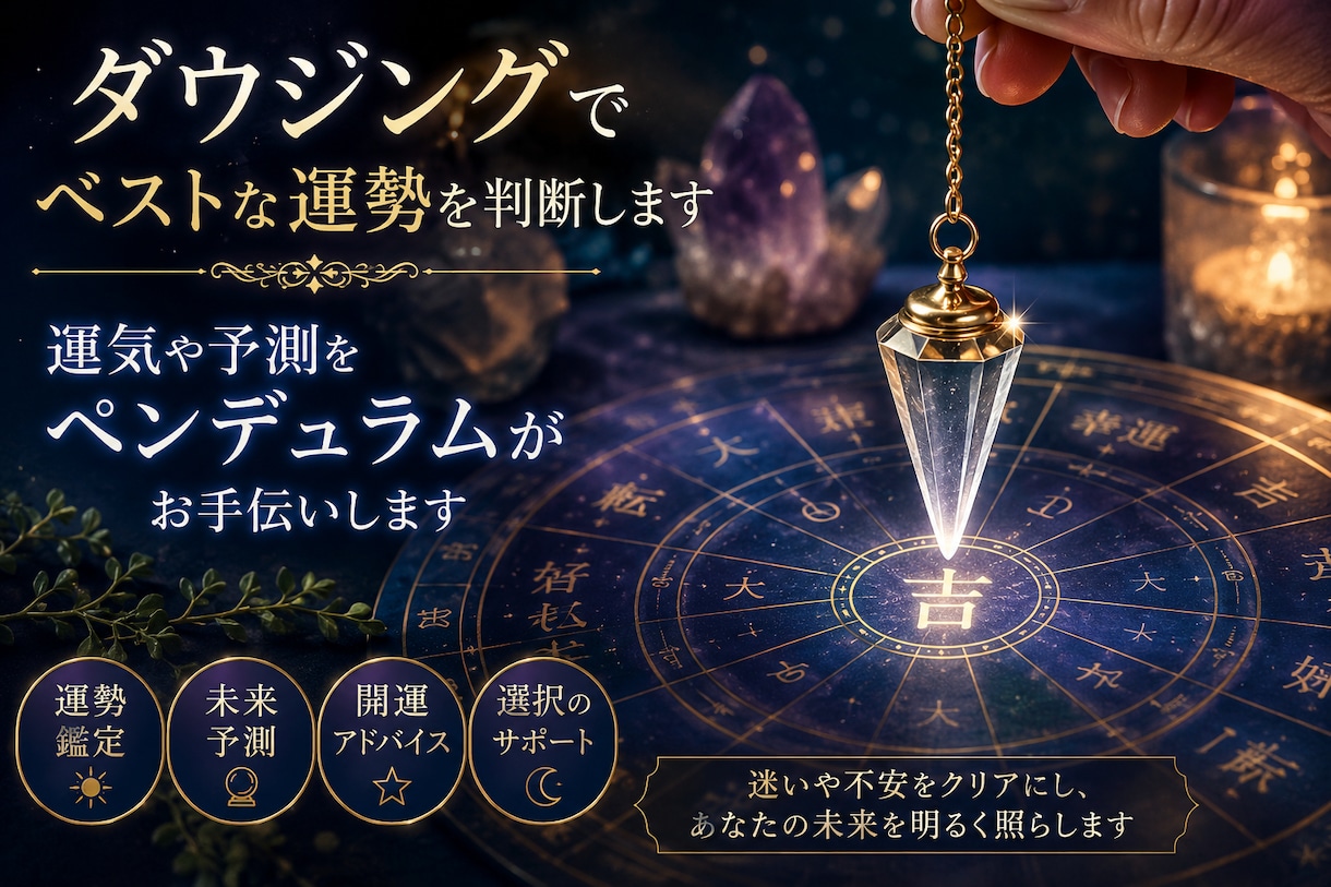 ダウジングでベストな運勢を判断します 運気や予測をペンデュラムがお手伝いします イメージ1