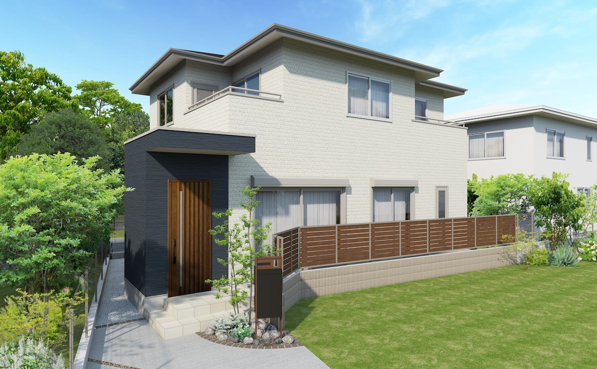 戸建住宅の外観・外構CGパース制作ます 外構施工店・戸建工務店様向け　販売促進・お客様提案用に イメージ1