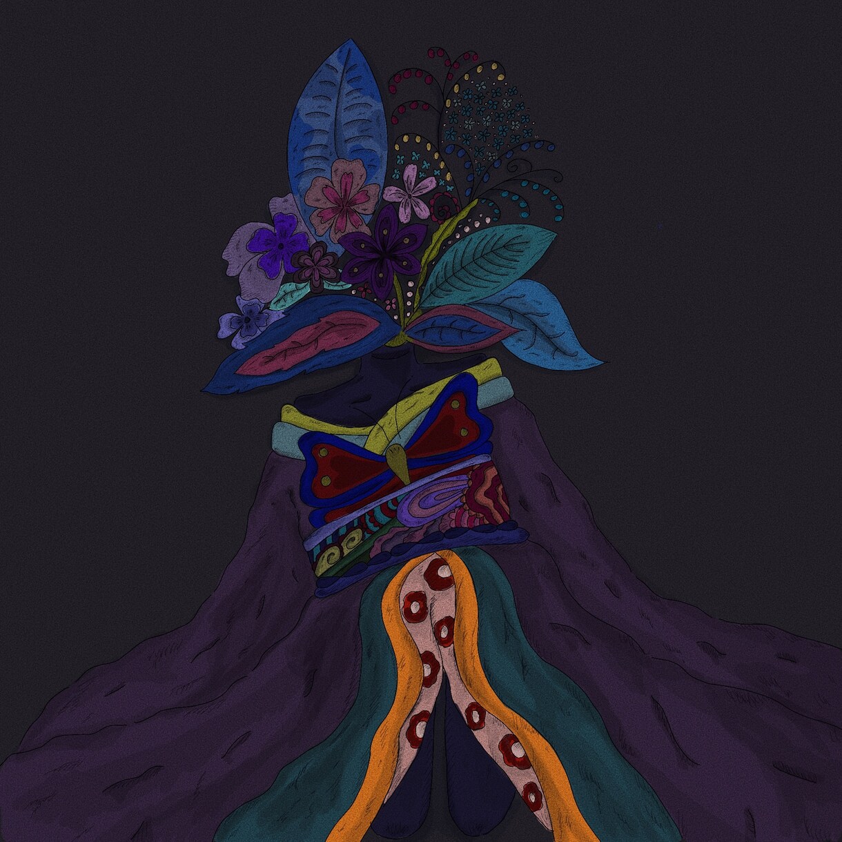 様々なシチュエーションに使えるイラストをご提します 紫色をベースの色使いと、お花を使った少しユニークなイラストを イメージ7
