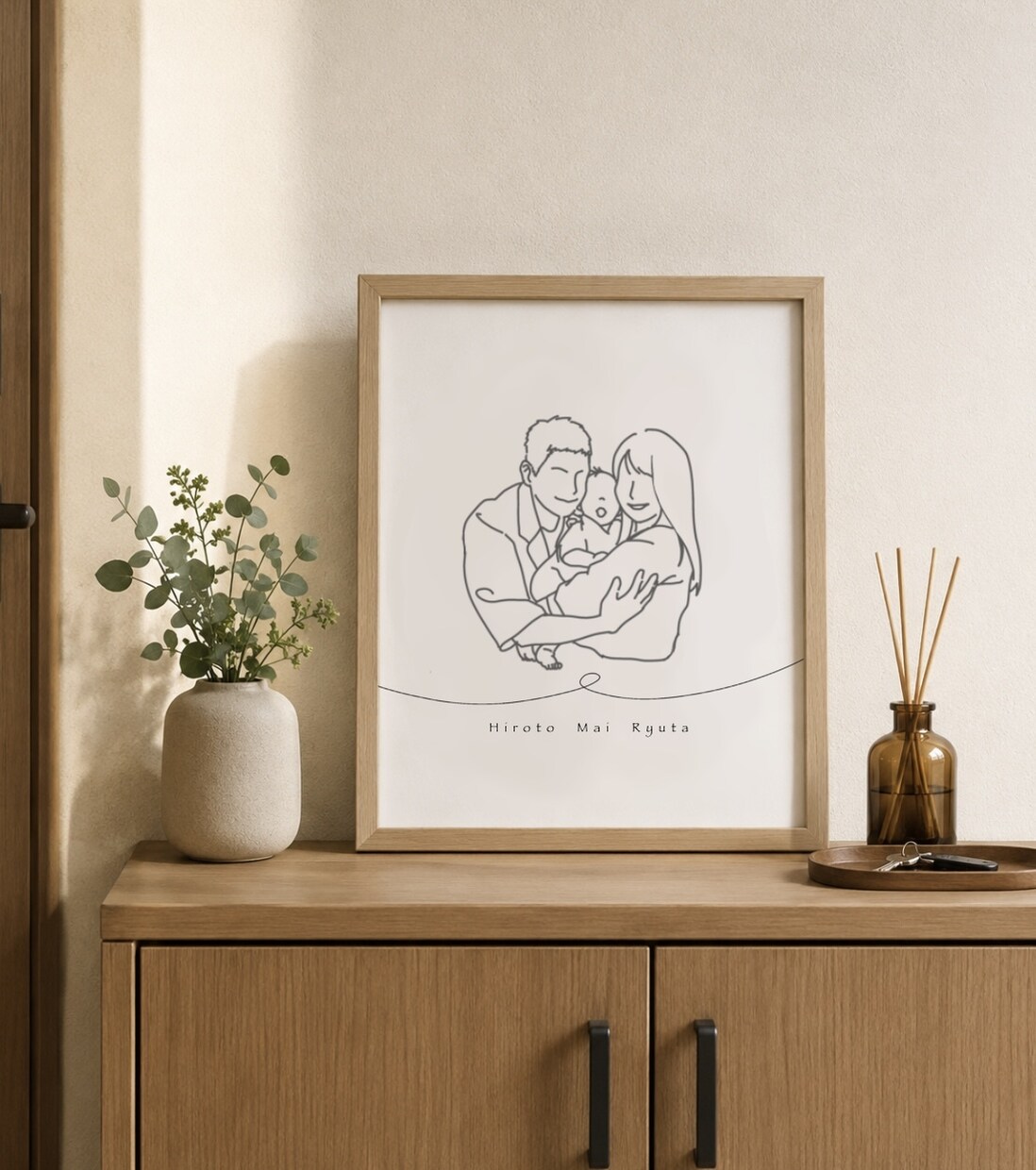大切なお写真を優しいシンプルイラストにします 玄関などに飾る他、オリジナルグッズ作成への使用もOK！ イメージ3