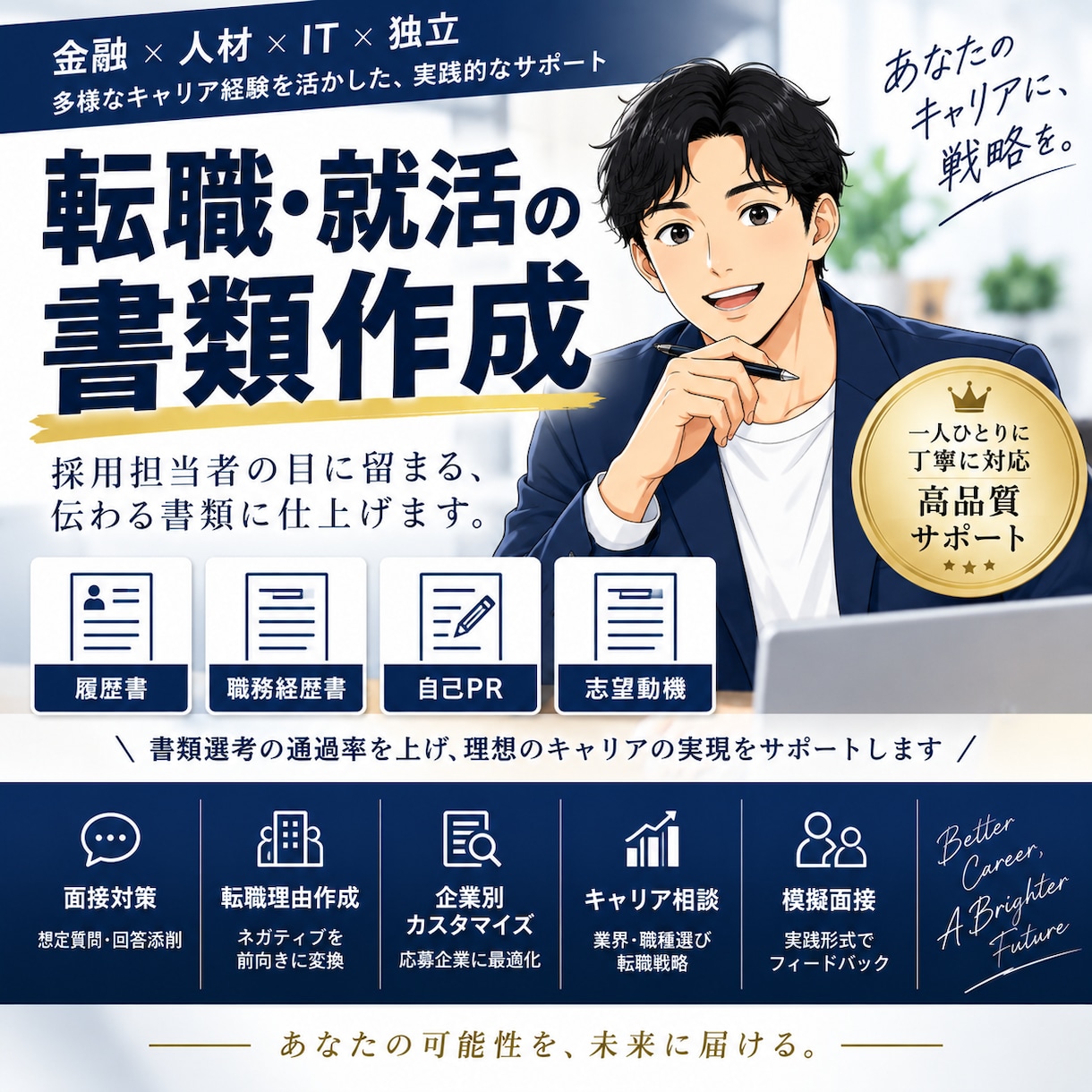 リクルート出身が徹底添削します 元リクルートが徹底添削｜職務経歴書・自己PR・志望動機 イメージ1