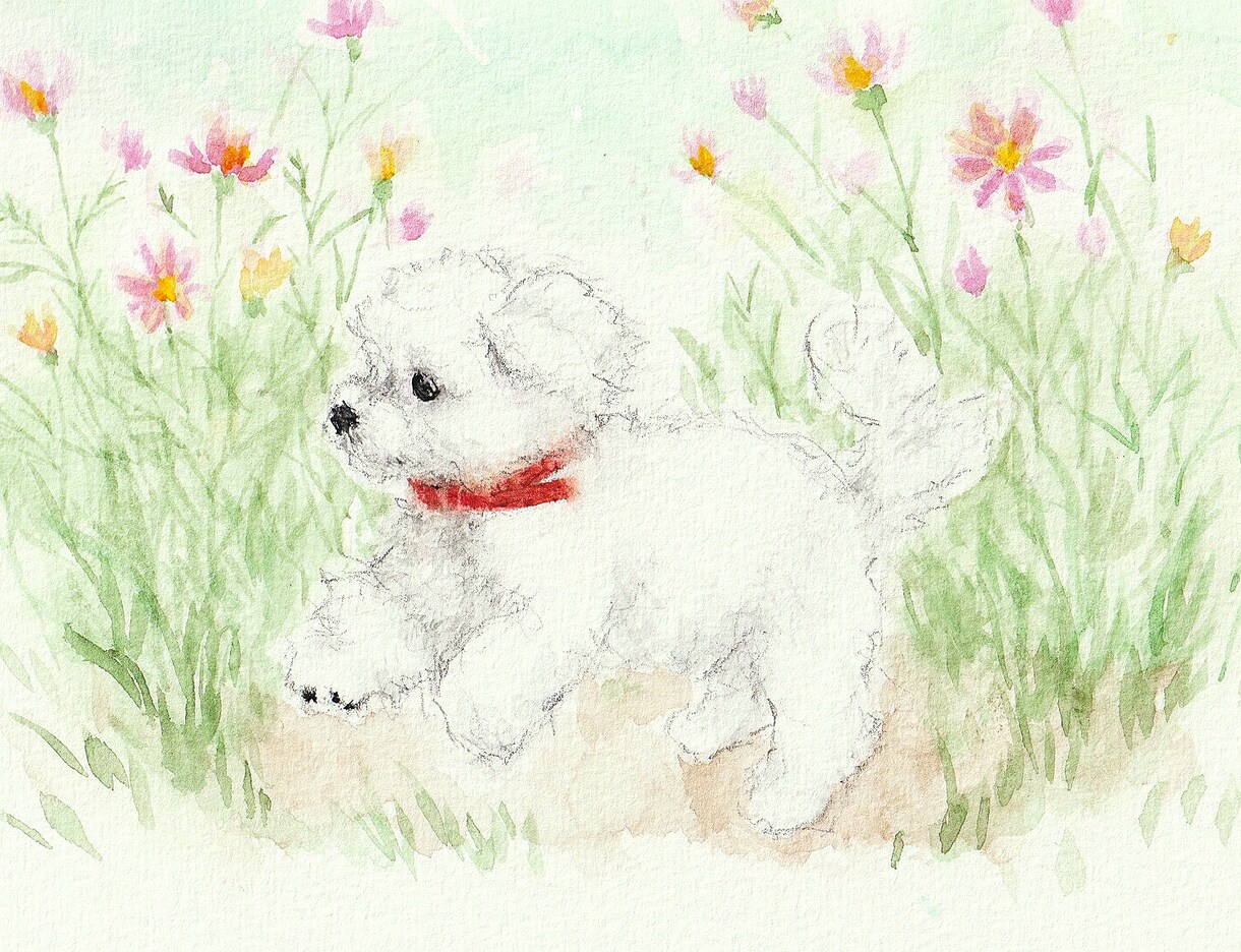 大切なペットを、丁寧に水彩で描き実物をお届けします 実際の原画をフレームに入れてお届けします イメージ4
