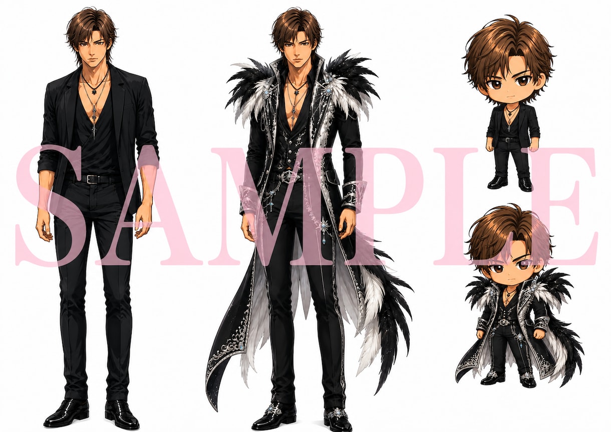 限定１名様★男性キャラ立ち絵の販売いたします 商用利用可、著作権譲渡料コミコミ価格です！ イメージ1
