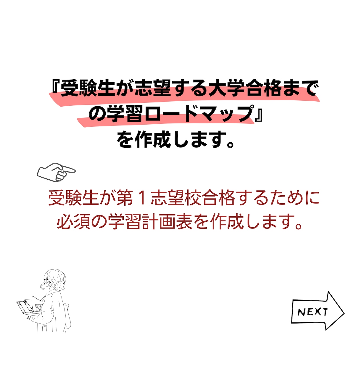 志望校合格までの『学習ロードマップ』を作成します 志望校合格へ、何をどう勉強すれば良いか困っている受験生へ！ イメージ5