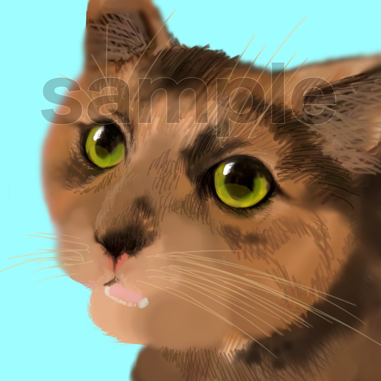 猫ちゃんワンちゃん鳥さんなど描きます あなたのペット何でも正方形アイコンサイズ描きます。 イメージ2