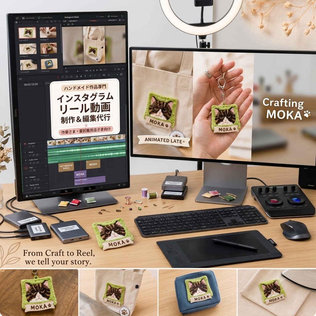 ハンドメイド向けInstagramリール編集します 作品の魅力が伝わるリール動画でお店と作家さんの思いを届ける イメージ1