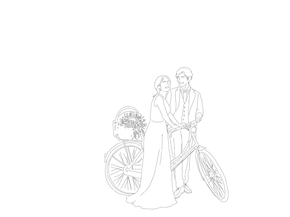 思い出の写真をシンプルな線画イラストに描きます ウェルカムボードやポストカード、友達や家族へのプレゼントに♡ イメージ5