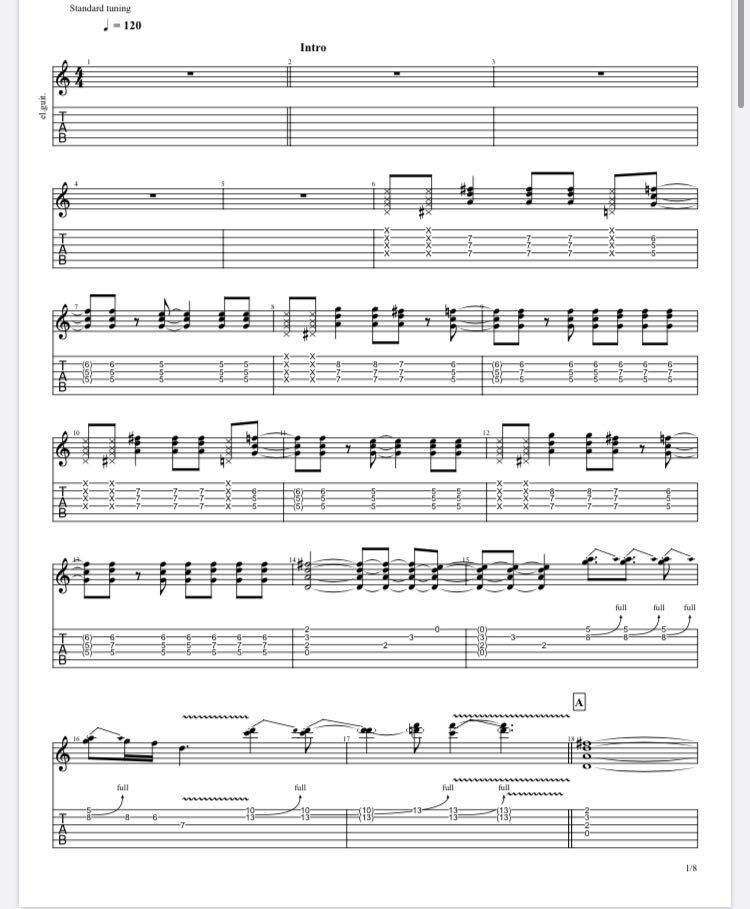 ギター、ドラム、ベースの楽譜を音源付きで作成します 演奏したい曲があるけど耳コピが苦手。そんなあなたへ イメージ6
