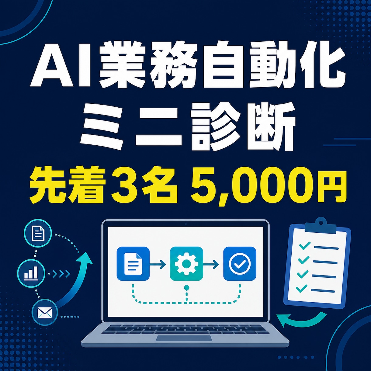 AI業務自動化ミニ診断をします 面倒な作業1つをAI化できるか整理します イメージ1