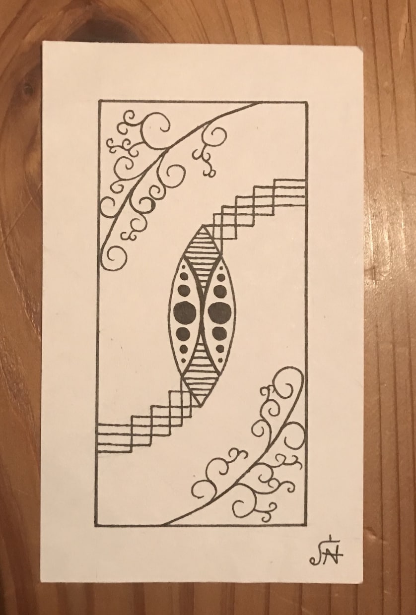 カードにデザインを描きます 模様や図形を利用したデザインになります イメージ2