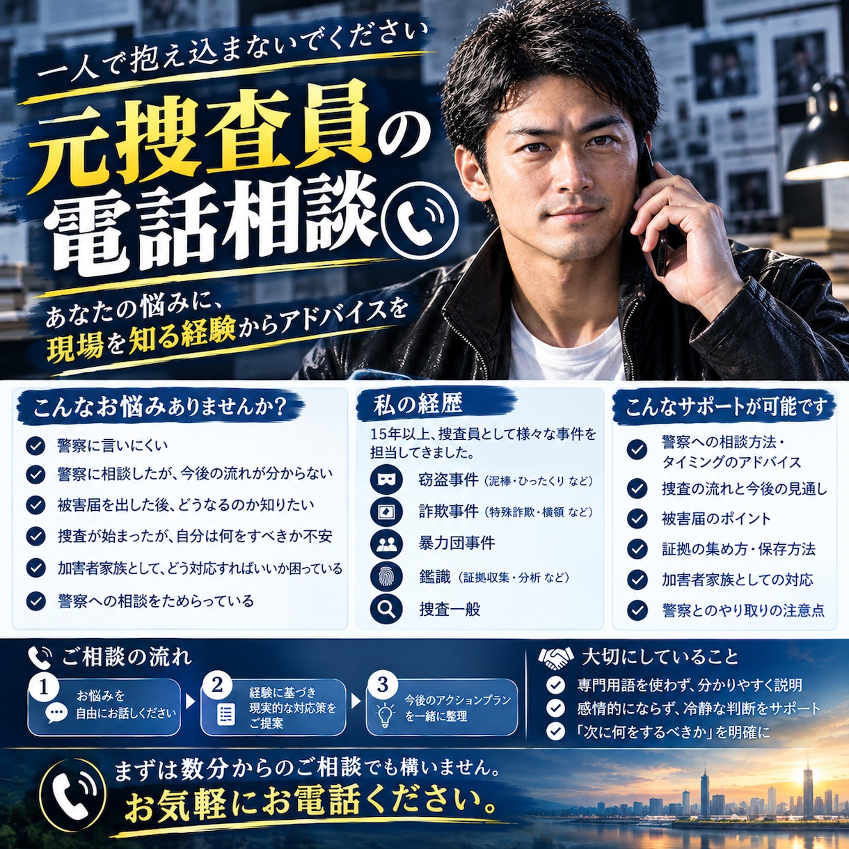 元警察官としての知見で刑事事案のアドバイスをします あなたのお話を聞かせてください イメージ1