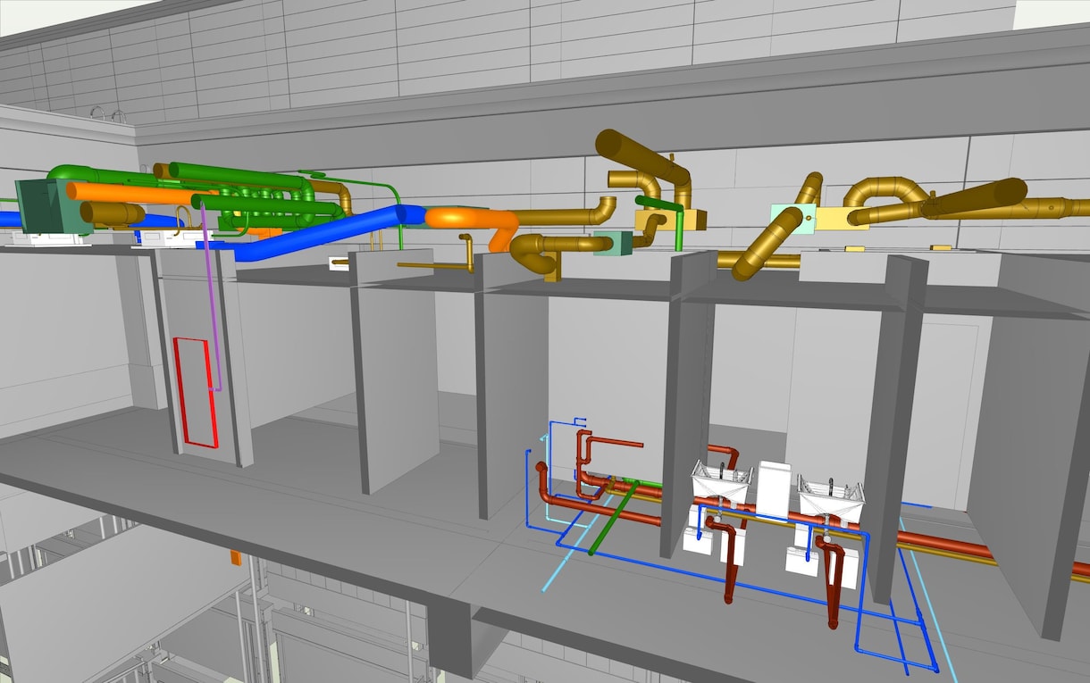 空調・換気・衛生・消火設備設計図、施工図作成します 2D・3D図面可能　BIM対応 イメージ2