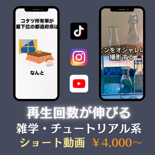 知識が広がる雑学系・豆知識系ショート動画を作ります 大まかなテーマを提示し、ネタ探しから行います。 イメージ1