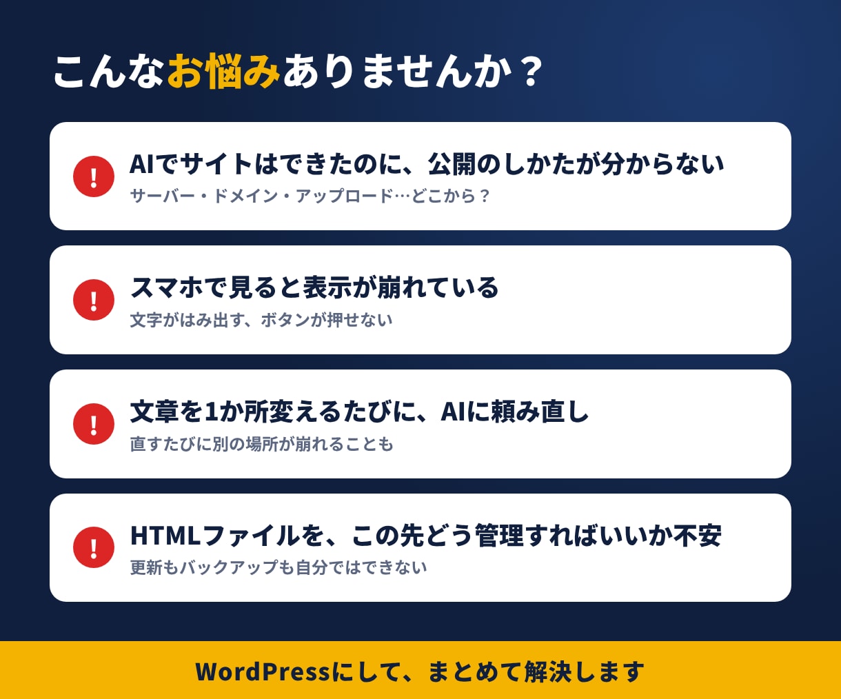 AIで作ったサイトをWordPressで公開します AIで作ったサイトを自分で更新できる形に｜公開設定込み イメージ2