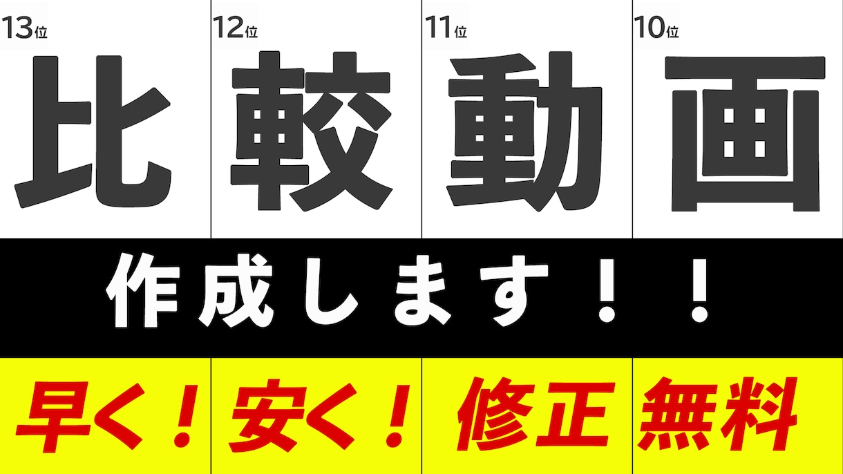 動画サイトの比較動画作成致します トレンド動画投稿してみませんか？ イメージ1