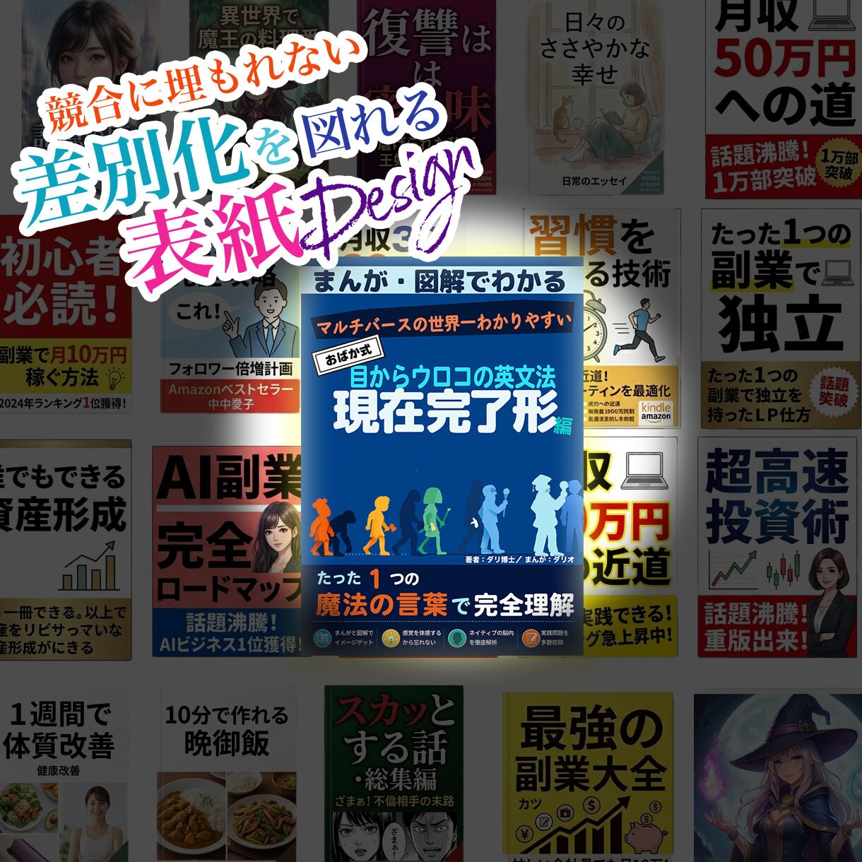 ペーパーバック紙の本の表紙デザインを制作します AmazonKDPの仕様もお任せ！本の裏表紙・背表紙まで作成 イメージ2