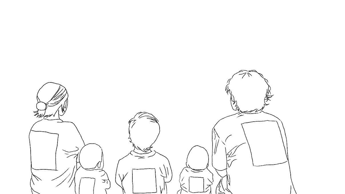 世界で１つの家族のぬり絵作ります 育児の合間に撮った写真を塗り絵にします イメージ1