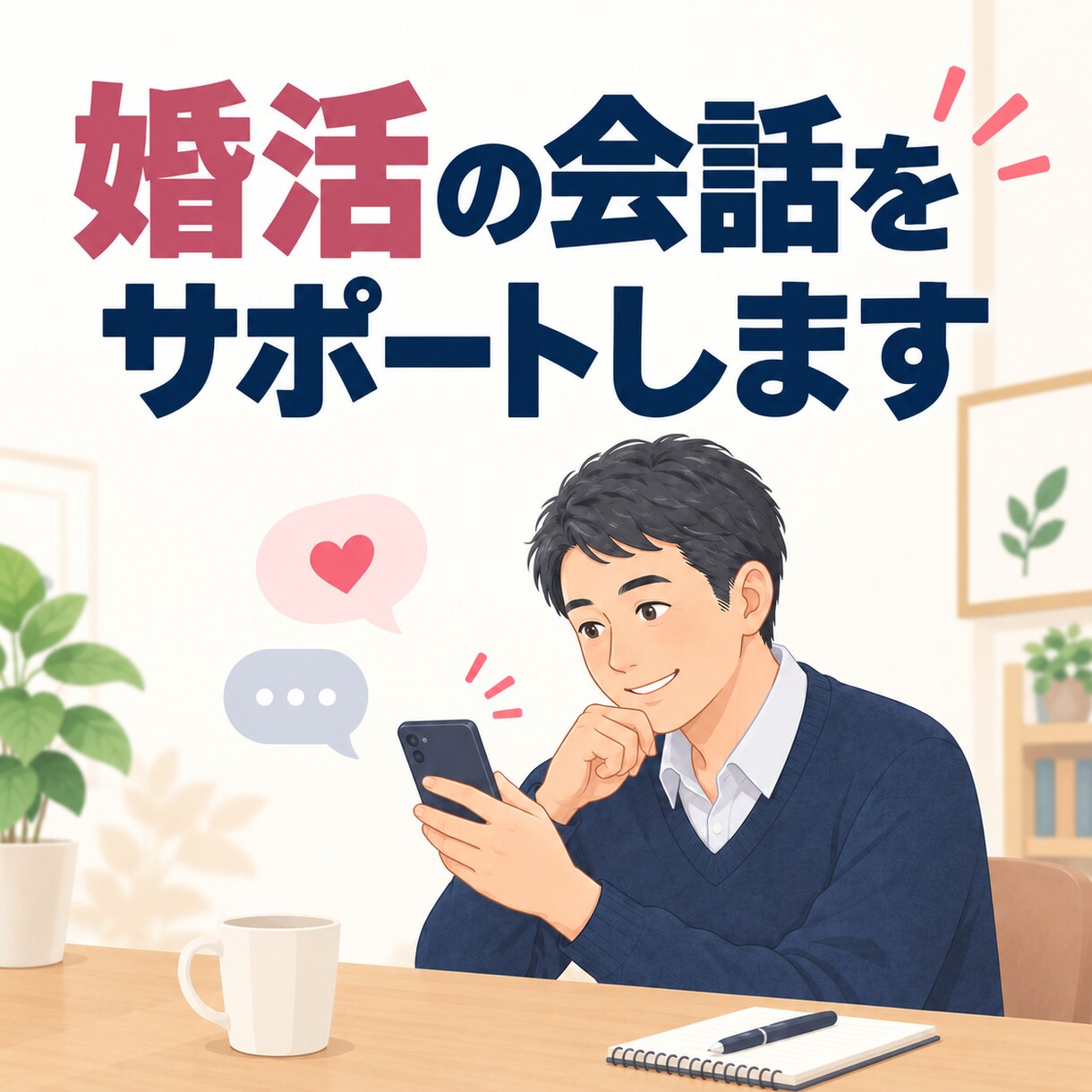 婚活で会話が続く話し方を一緒に考えます 初対面でも困らない、自然に会話を続けるコツをお伝えします イメージ1