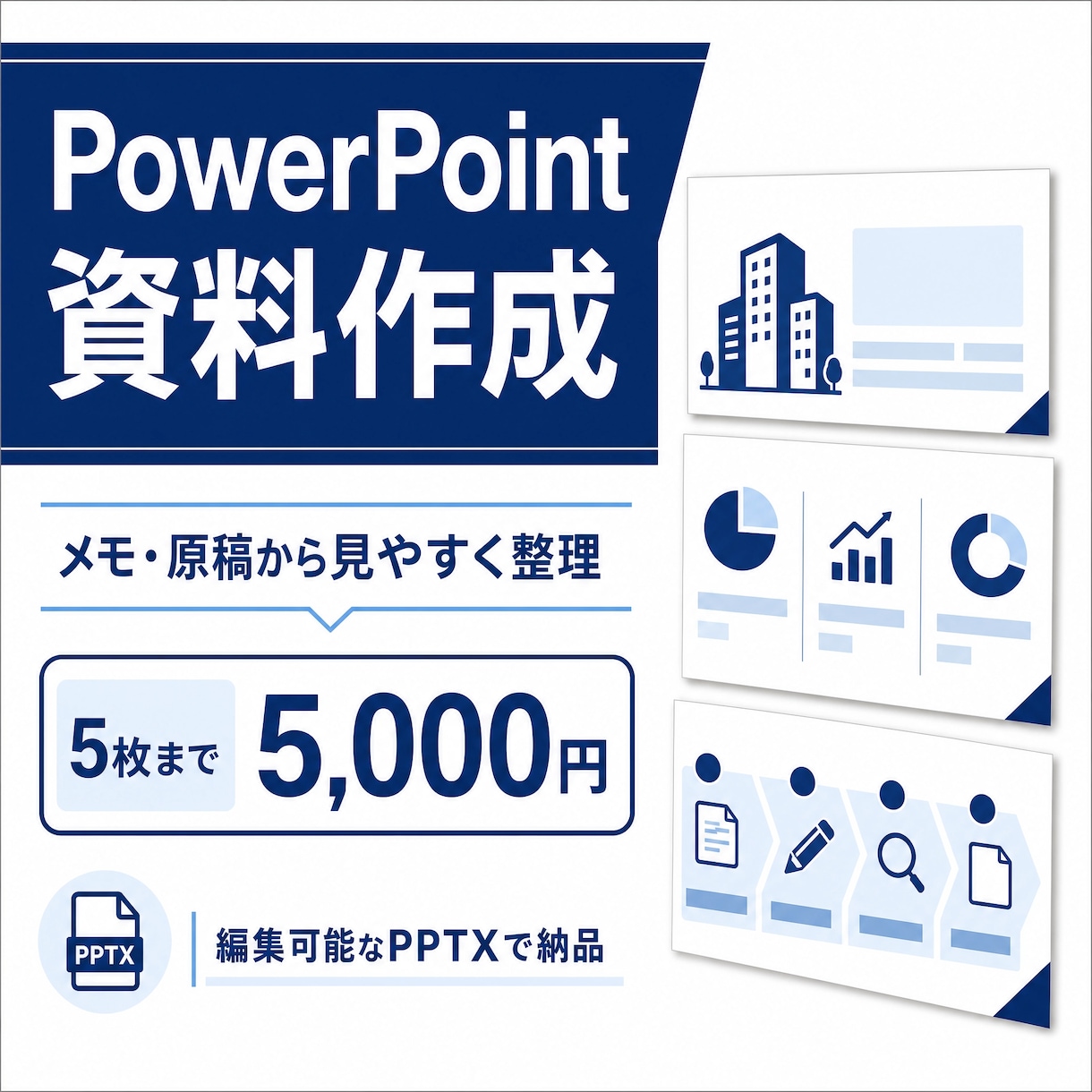 メモ・原稿から伝わるPowerPointを作ります 文章整理からデザインまで。編集可能な資料で納品 イメージ1