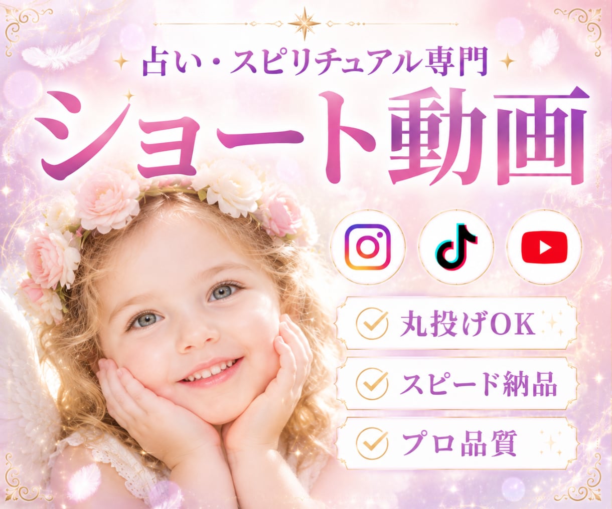 丸投げOK【占い･スピ】SNSショート動画作ります 実績200件以上｜占い・スピ系に特化しているので安心◎ イメージ1