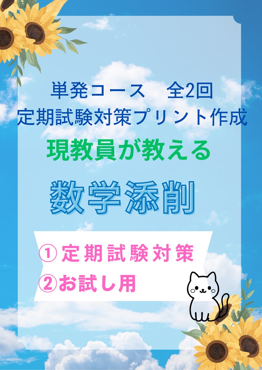 定期試験/お試し用　現教員が数学添削します チャットのみの定期試験対策です。 イメージ1