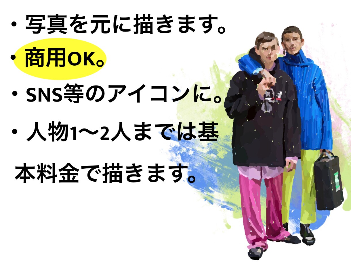 SNS等にも使えるファッションイラスト描きます 商用OK!お気に入りの写真をおしゃれに残しませんか？ イメージ2