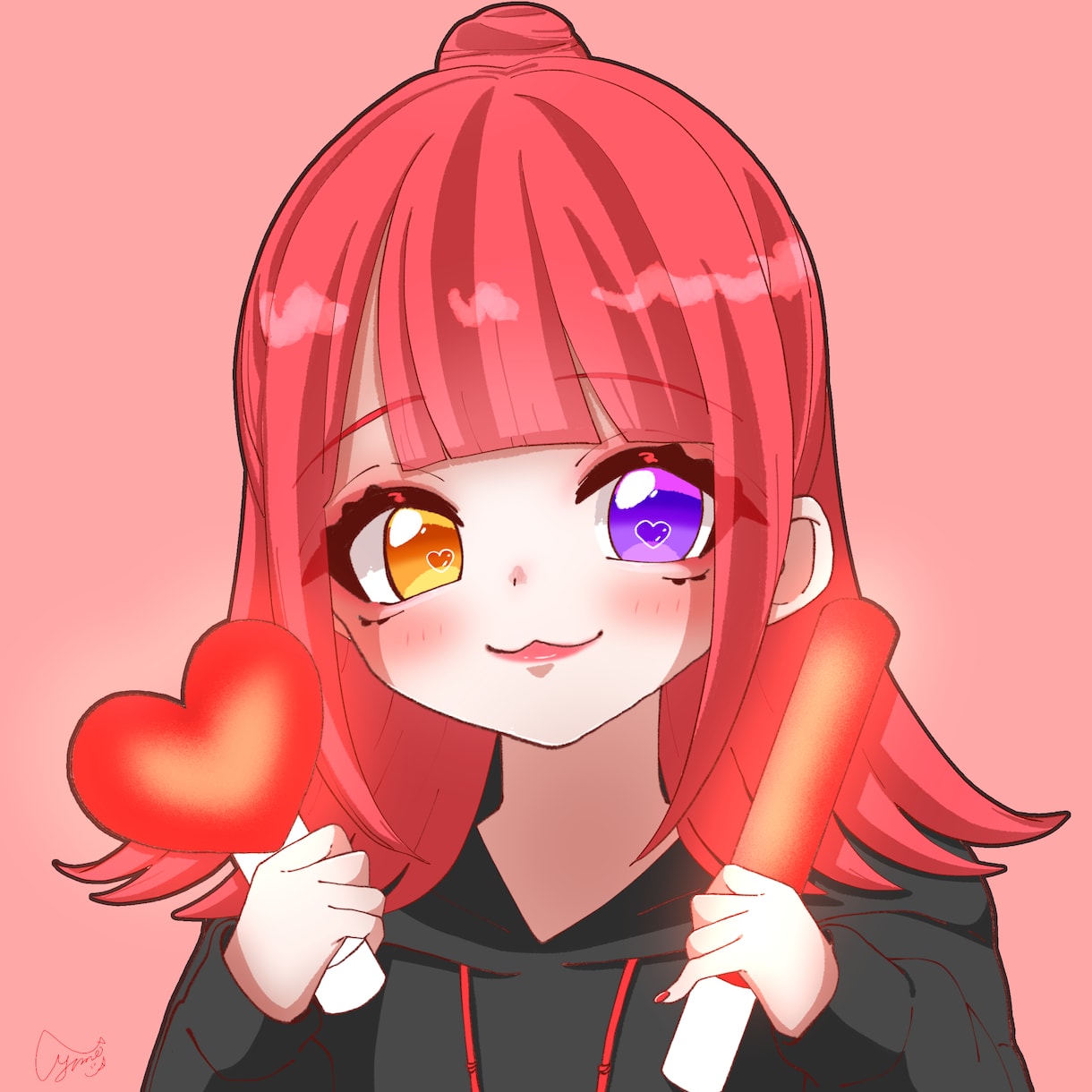 推し活している女の子を制作します SNS用イラスト・アイコン作成 イメージ2