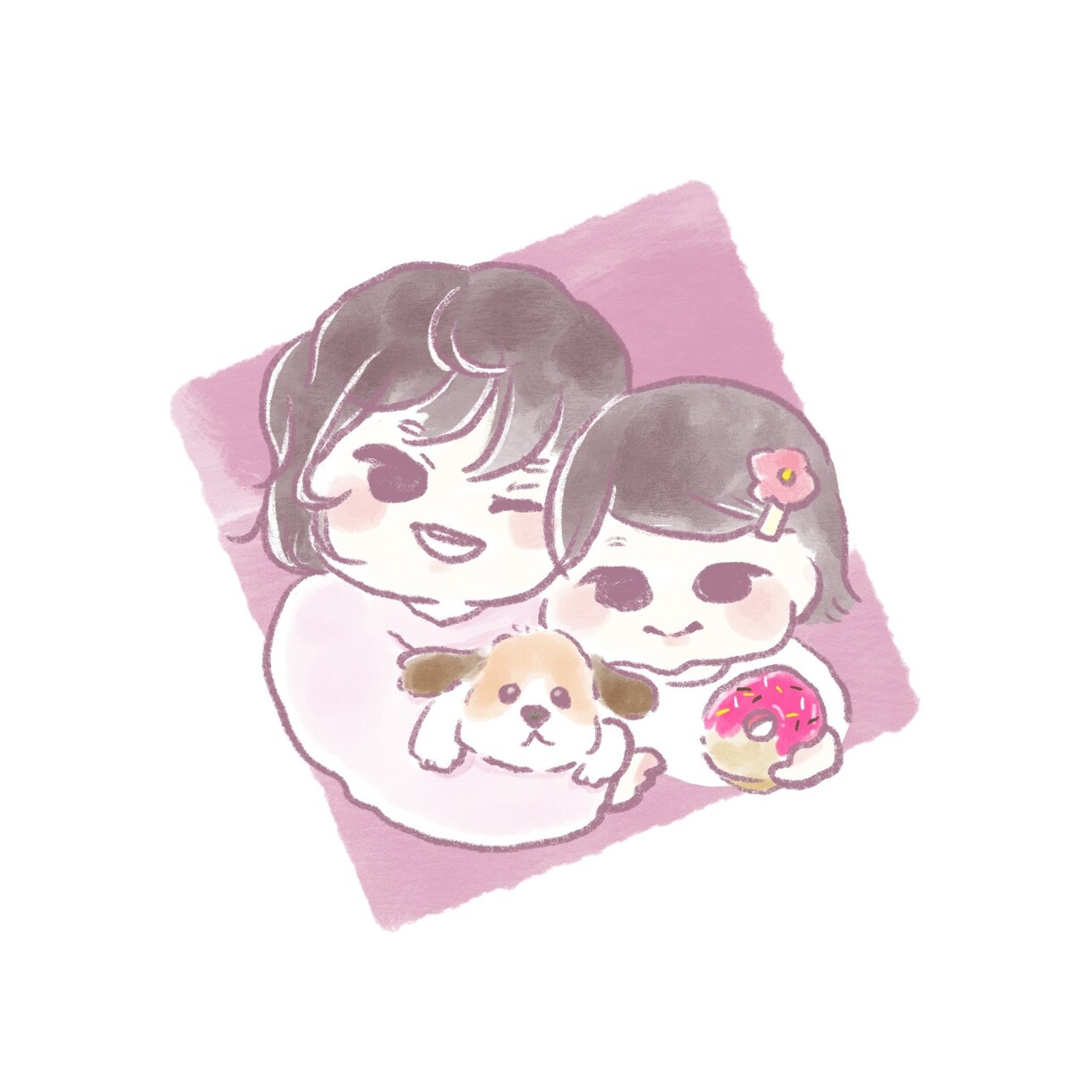 やさしい似顔絵アイコン描きます 鉛筆と水彩タッチで描いたやさしい似顔絵アイコンを作成します。 イメージ7