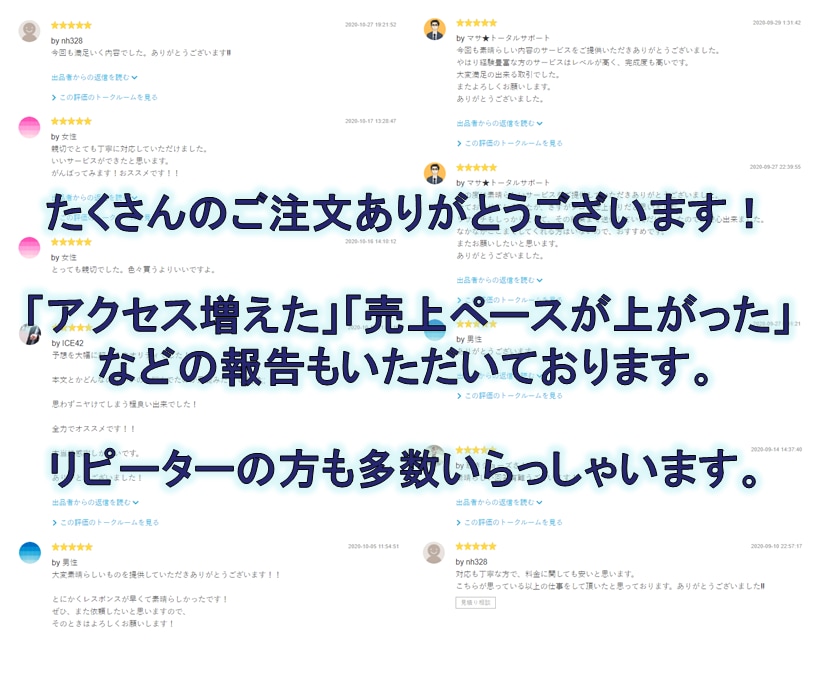 ココナラ出品タイトルや本文を作成代行します 出品の相談に乗り、集客しやすいテキストや画像作ります！ イメージ3
