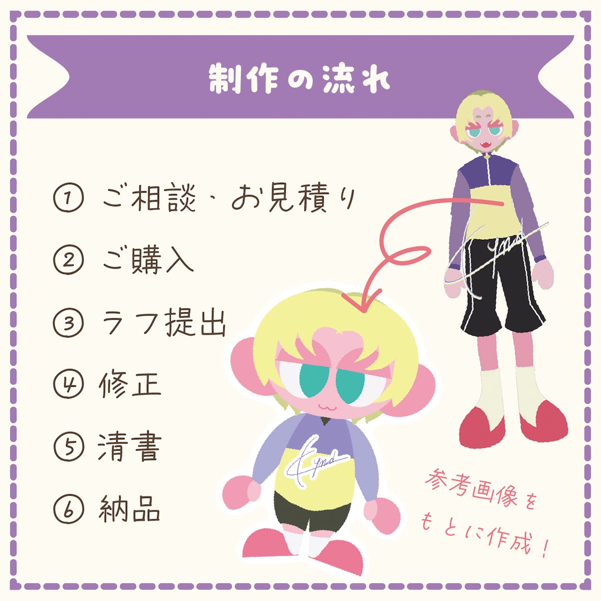 ステッカー風SDミニイラスト描きます あなたのキャラをかわいいステッカー風に！ イメージ4