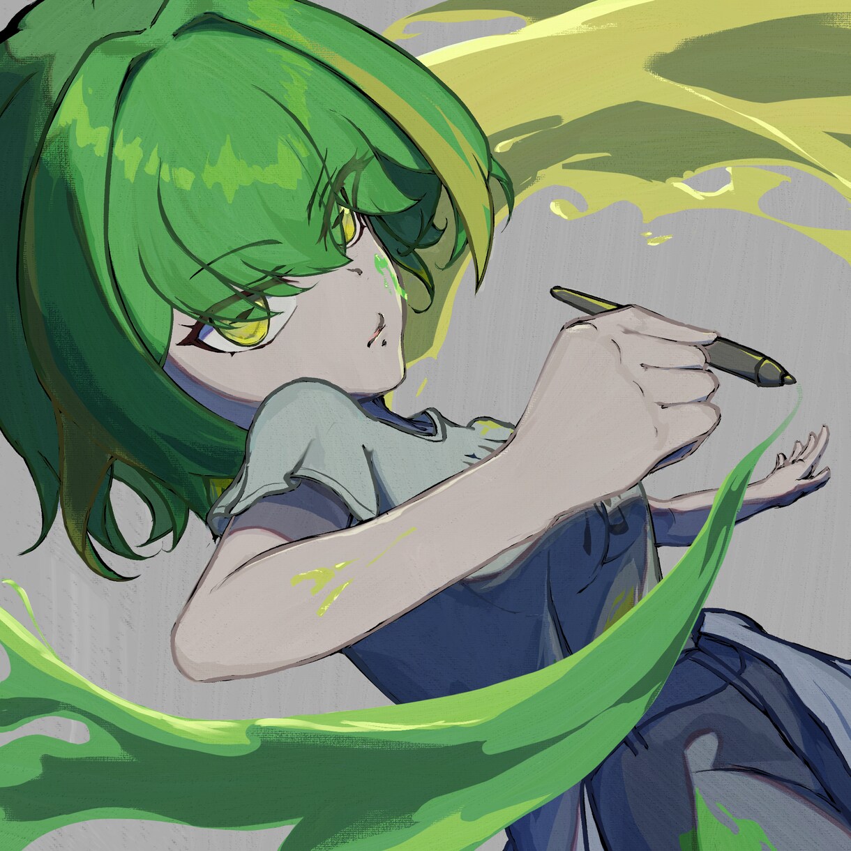 一枚絵を描きます 油絵やアニメテイストのタッチでキャラを描きます イメージ1