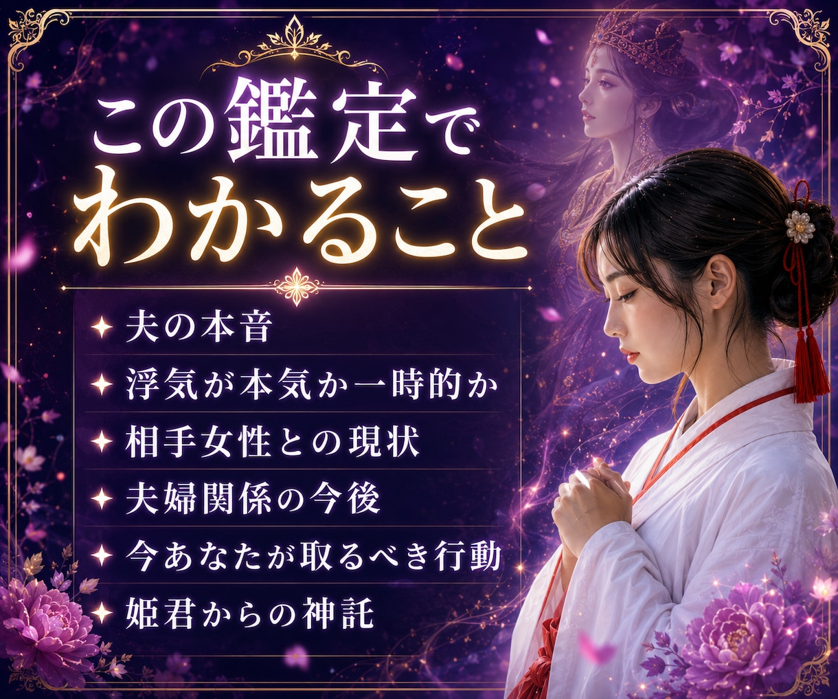 夫の浮気と本音を霊視します 本気か一時的か、夫婦関係の今後を読み解きます イメージ3